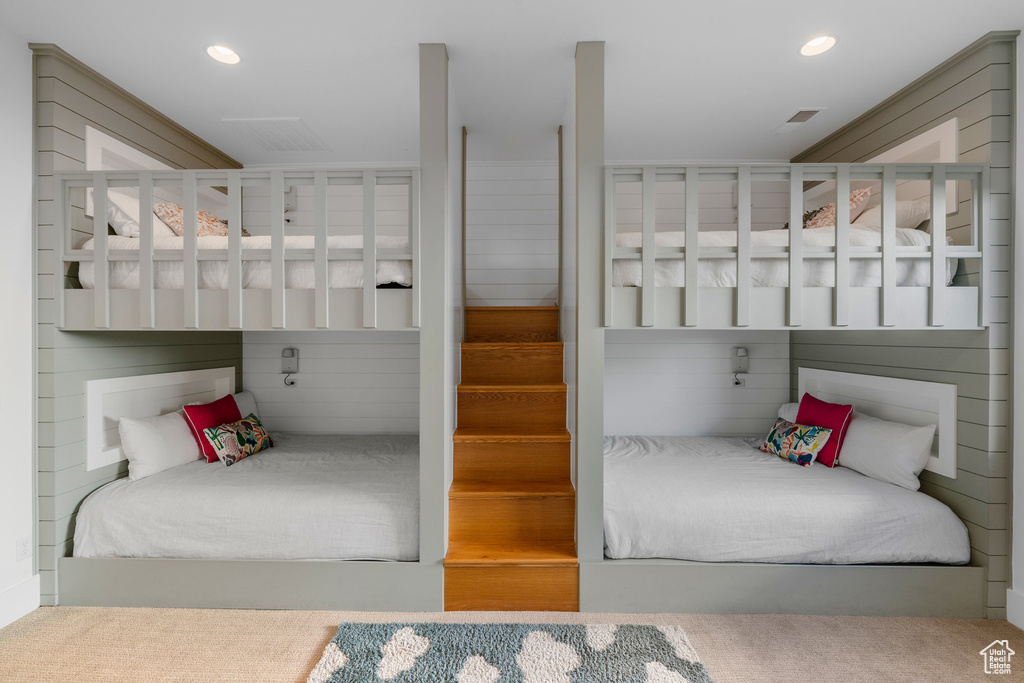 Bedroom featuring carpet floors