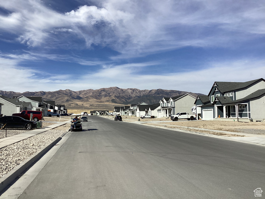 View of street featuring a mountain view