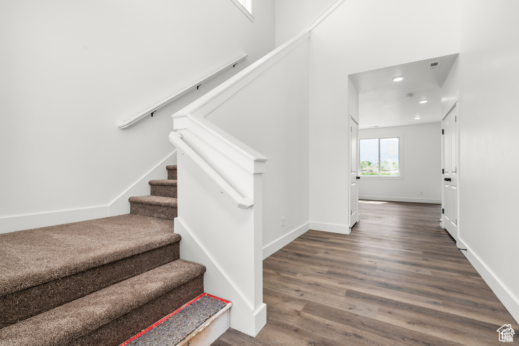 Stairway with wood-type flooring