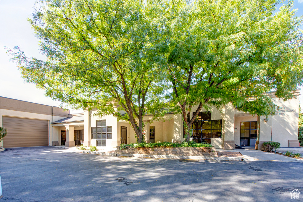 View of front of home with a garage