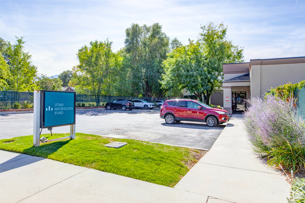 View of car parking with a yard