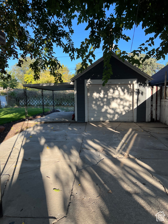 View of garage