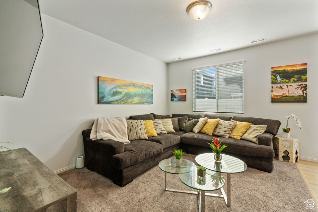 Living room featuring light hardwood / wood-style floors