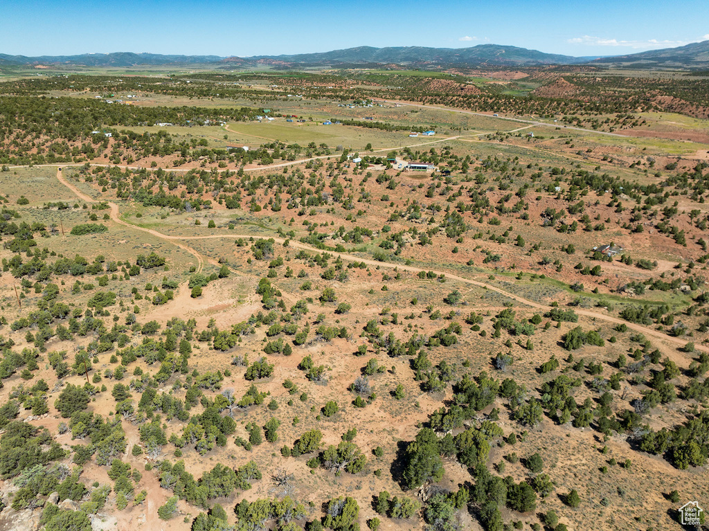 Drone / aerial view with a mountain view