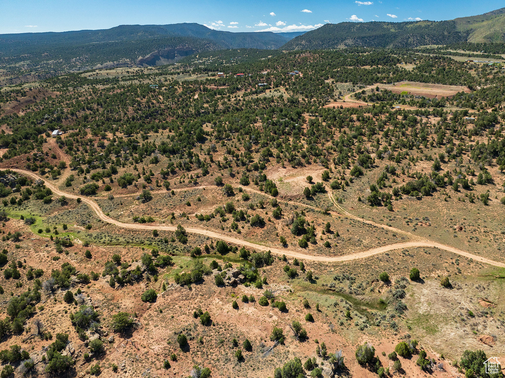 Birds eye view of property featuring a mountain view