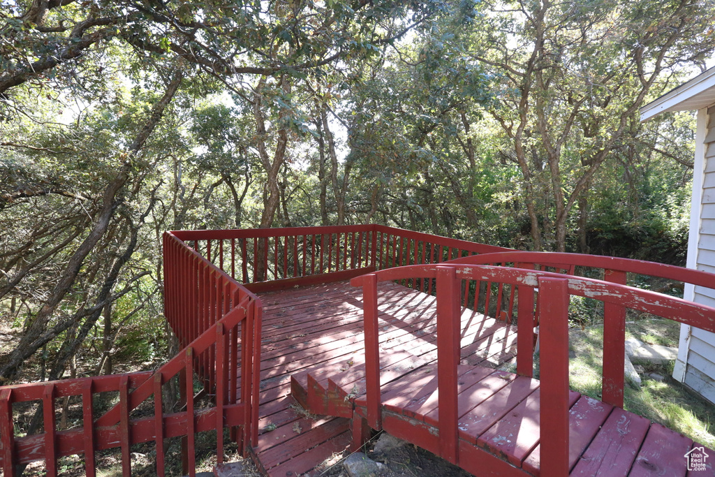 View of wooden deck