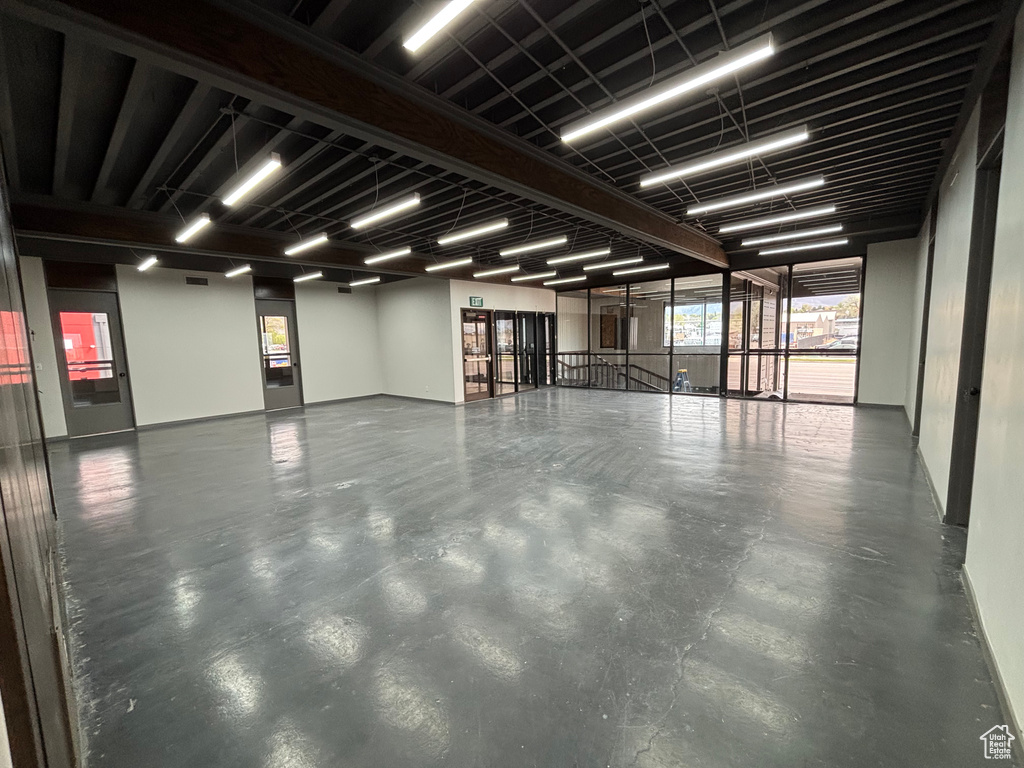 Garage with baseboards