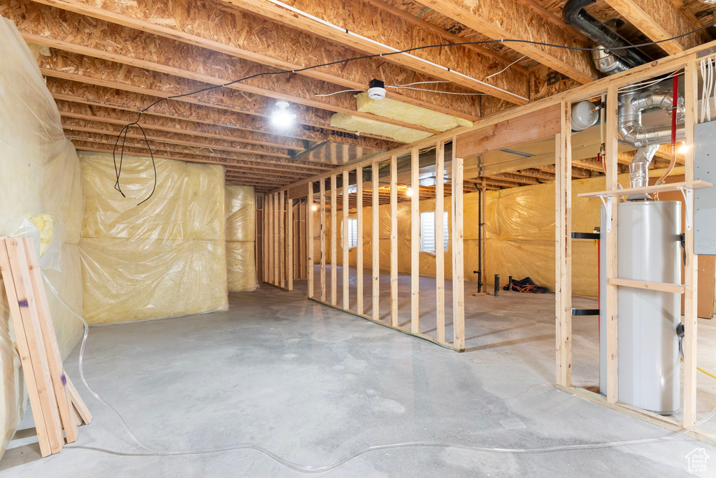 Basement with water heater