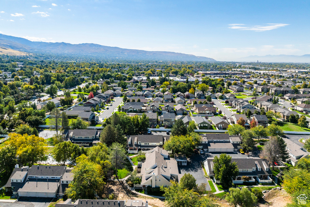 Drone / aerial view with a mountain view