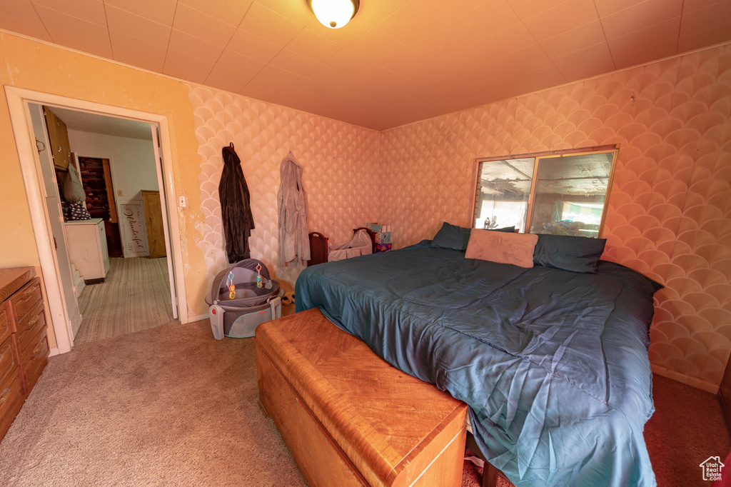 Bedroom featuring carpet floors