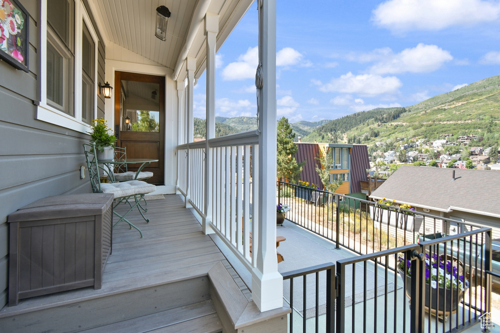 Deck with a mountain view