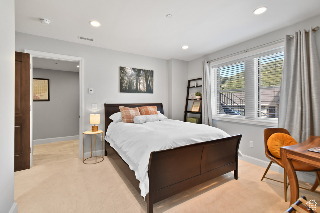 View of carpeted bedroom