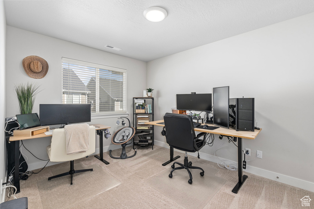 View of carpeted office space