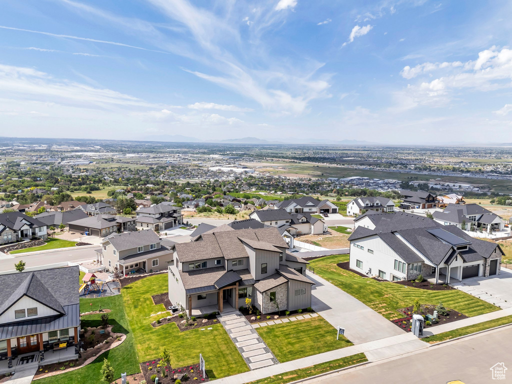 Aerial view of residential area