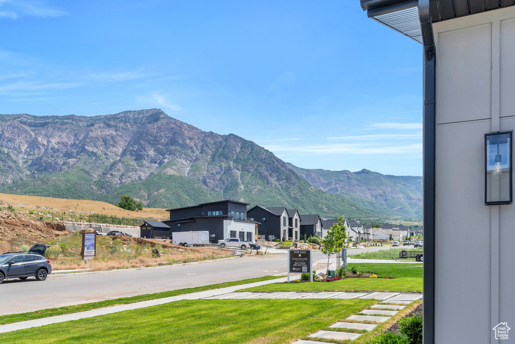 Mountain view featuring nearby suburban area