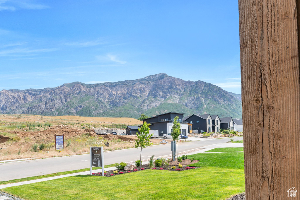 Mountain view featuring nearby suburban area