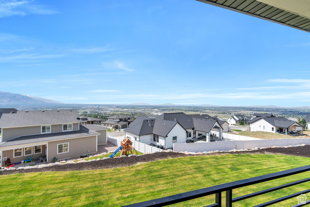 Mountain view featuring nearby suburban area