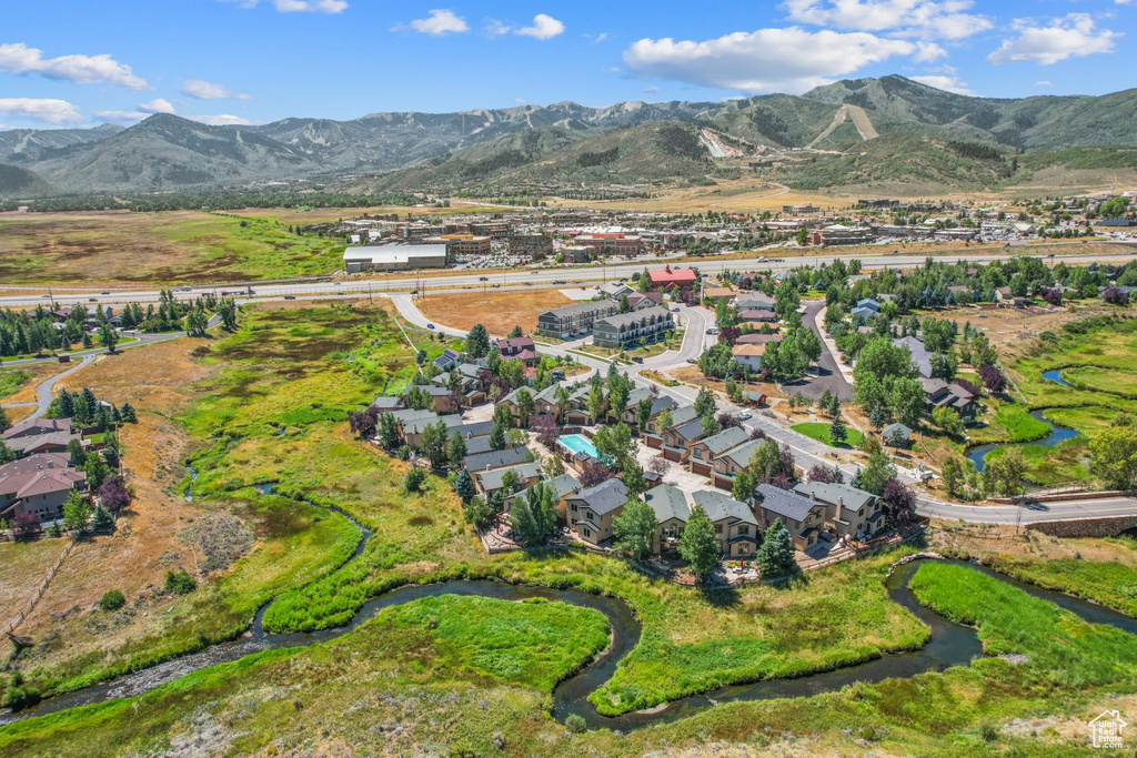 Bird's eye view featuring a mountain view