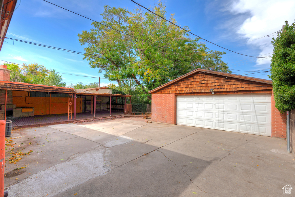 View of garage