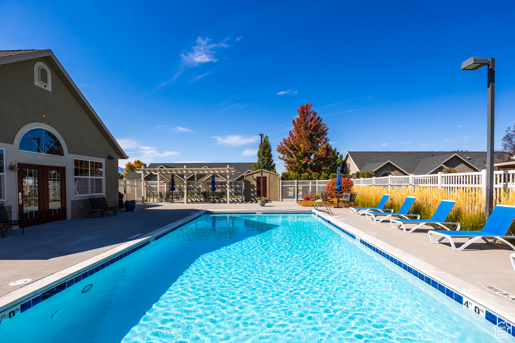 View of pool with a patio