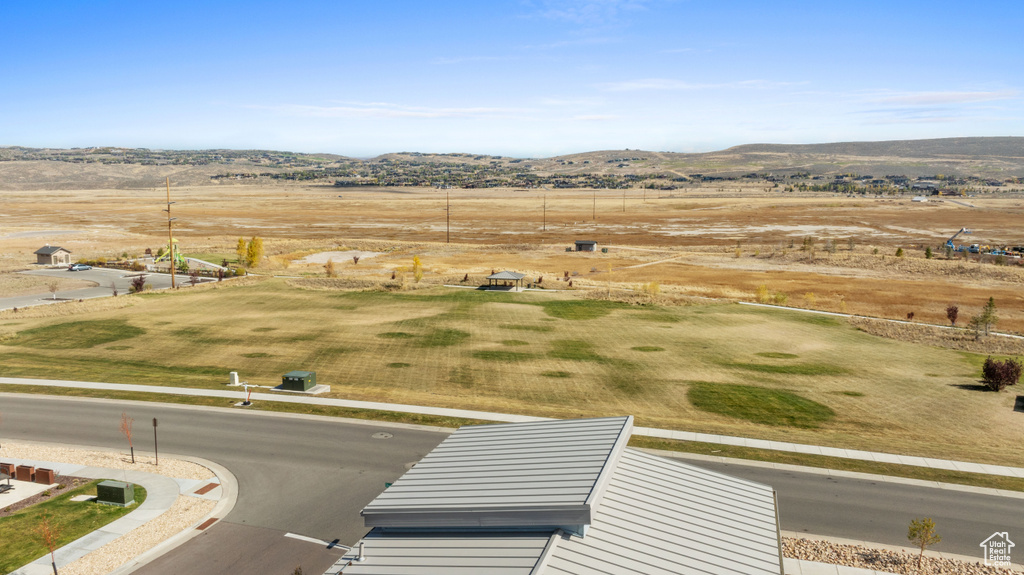 Bird\\\'s eye view with a mountain view and a rural view