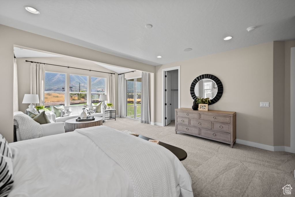 View of carpeted bedroom