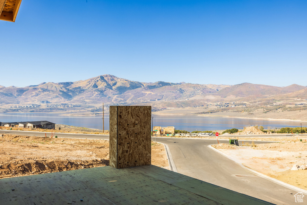 View of mountain feature featuring a water view