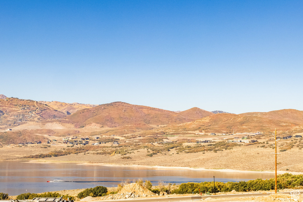 View of mountain feature featuring a water view