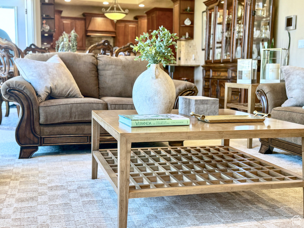 View of carpeted living room