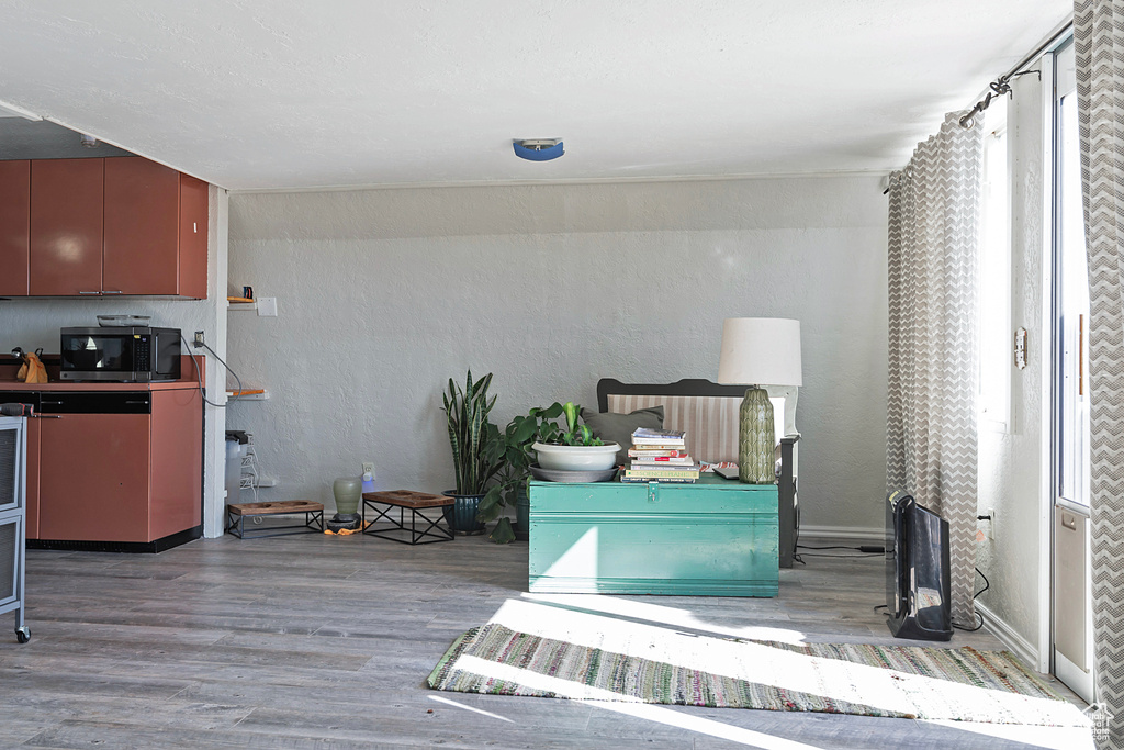 Bedroom with light wood-type flooring