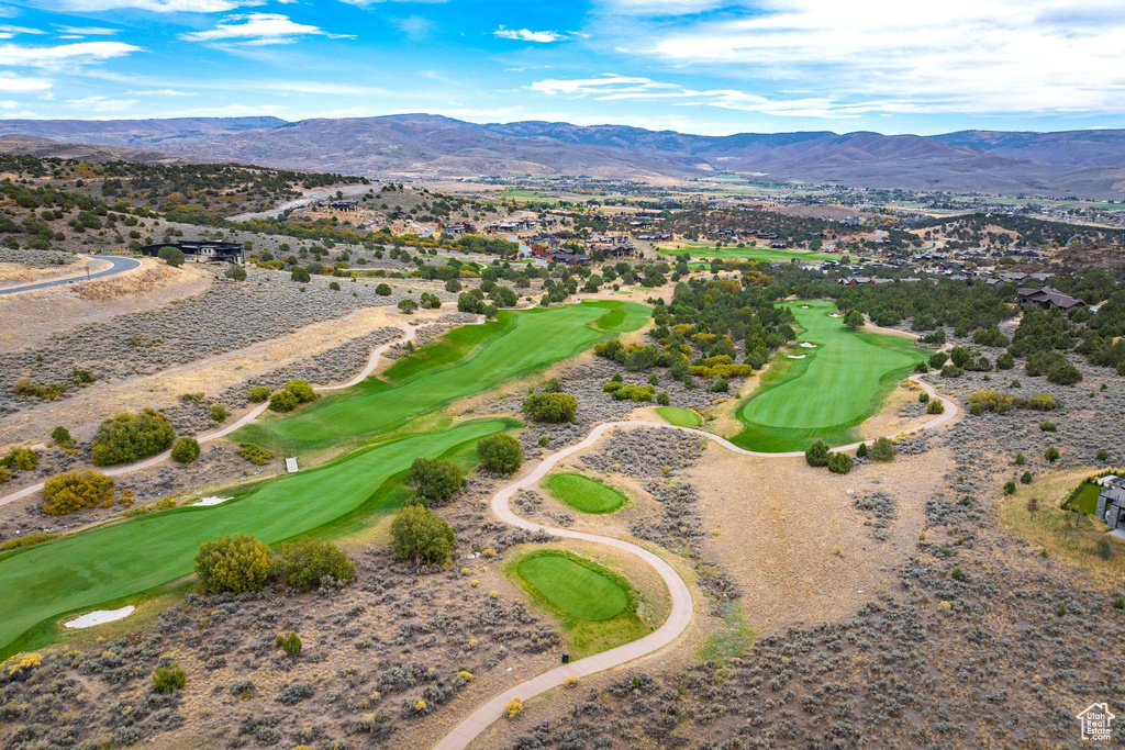 Bird's eye view featuring a mountain view