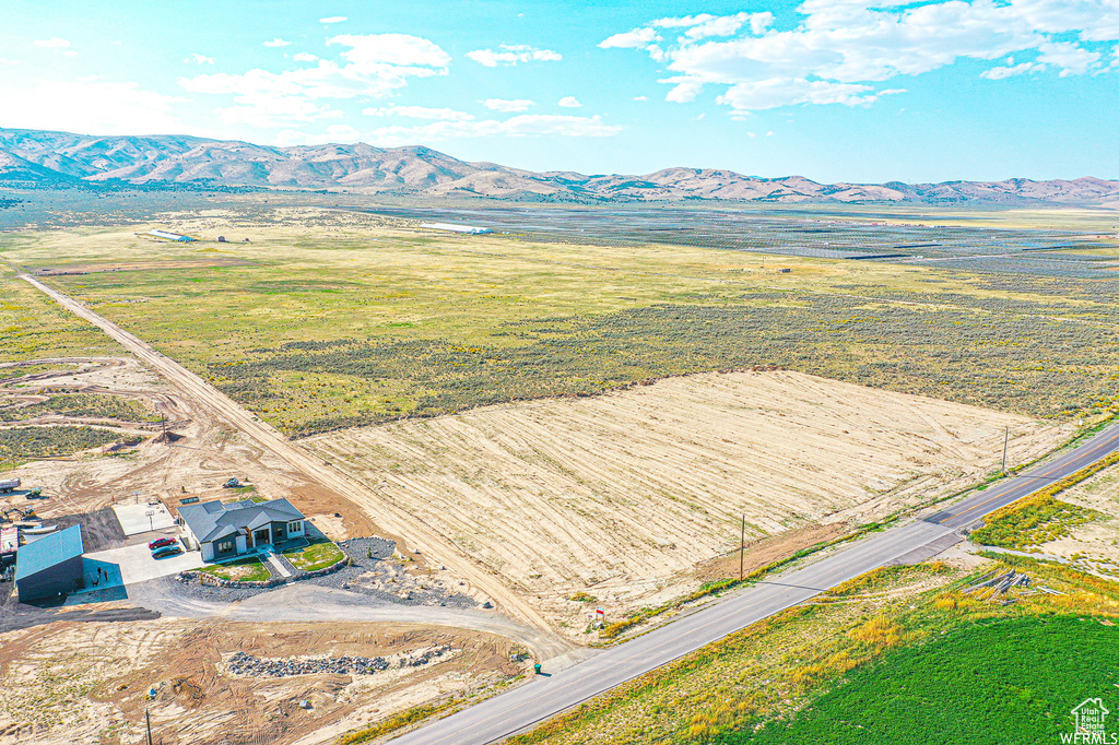 Aerial view with a mountain view and a rural view