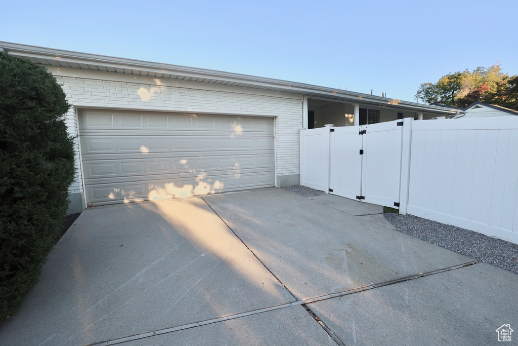 View of garage