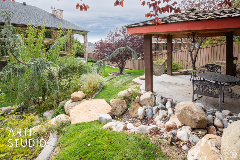 View of yard featuring a patio