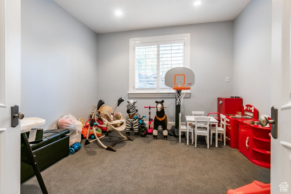 Playroom featuring carpet floors