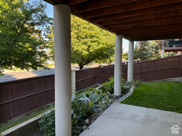 View of yard featuring a patio