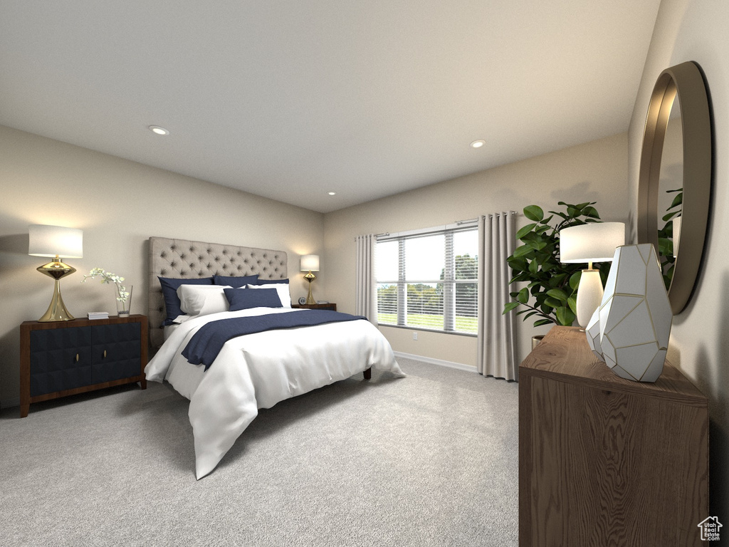 Bedroom featuring carpet flooring