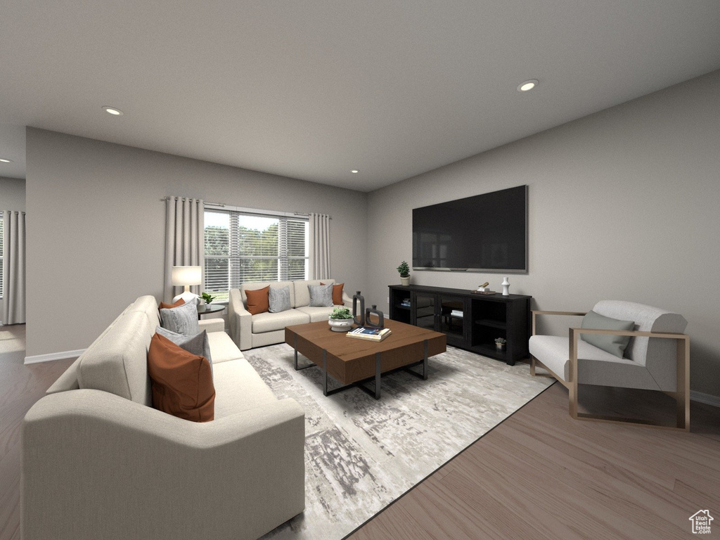 Living room featuring light hardwood / wood-style floors