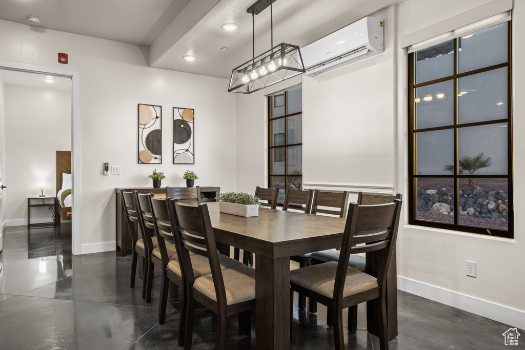 Dining room with a wall unit AC