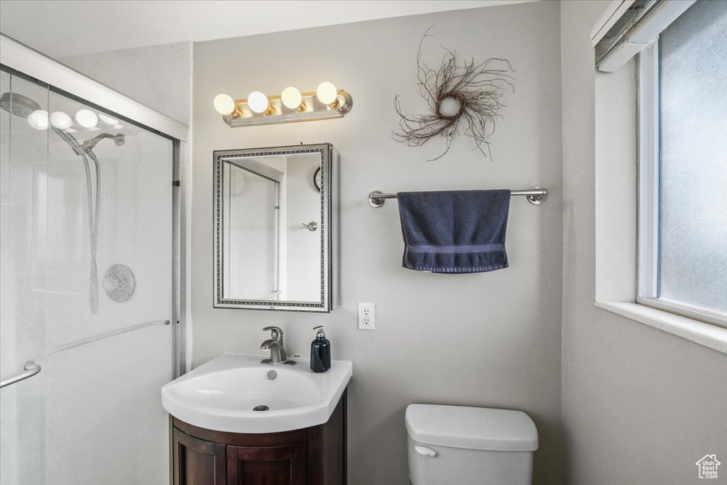 Bathroom with vanity and toilet