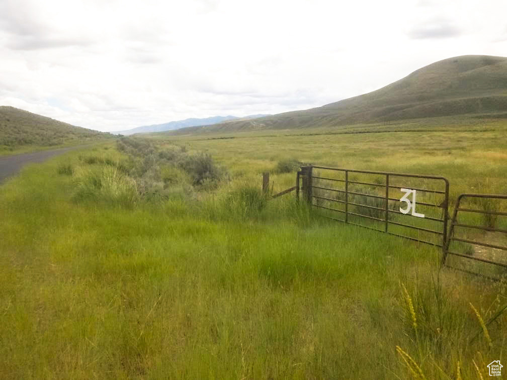 Mountain view with rural landscape