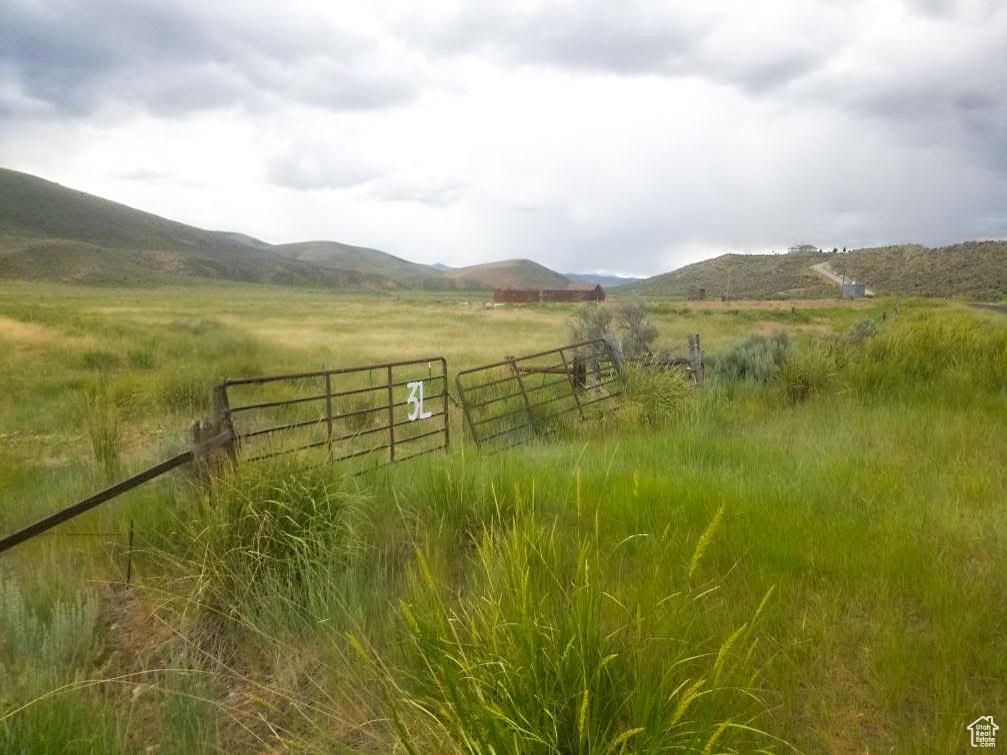 View of yard featuring a view of rural / pastoral area and a mountain view