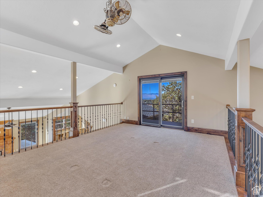 Interior space with lofted ceiling