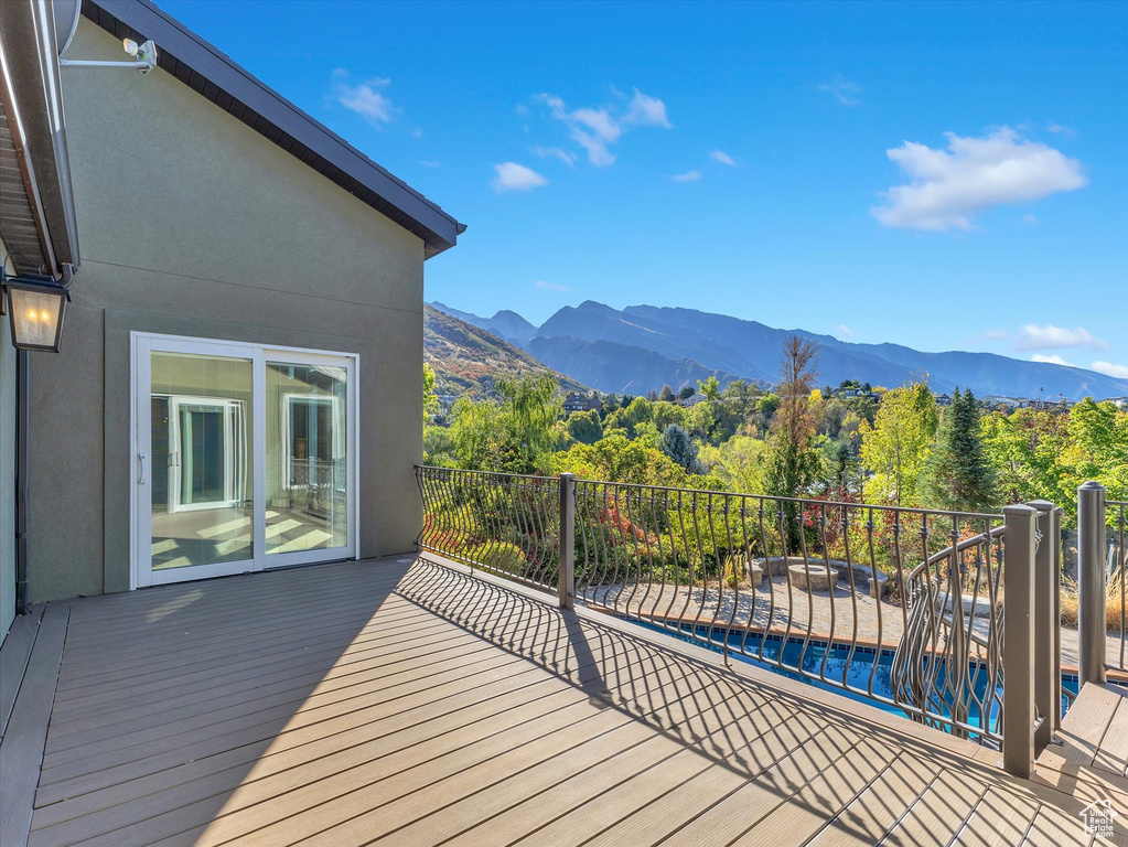 Deck with a mountain view