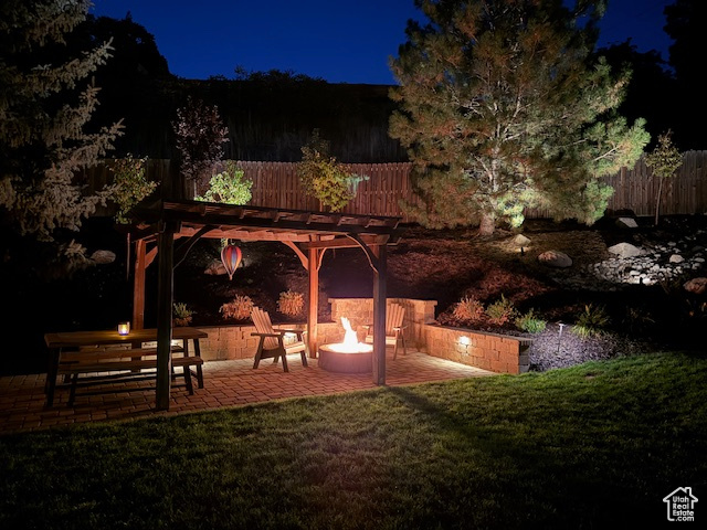 Exterior space featuring a patio and a pergola