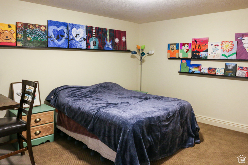 Bedroom with carpet floors