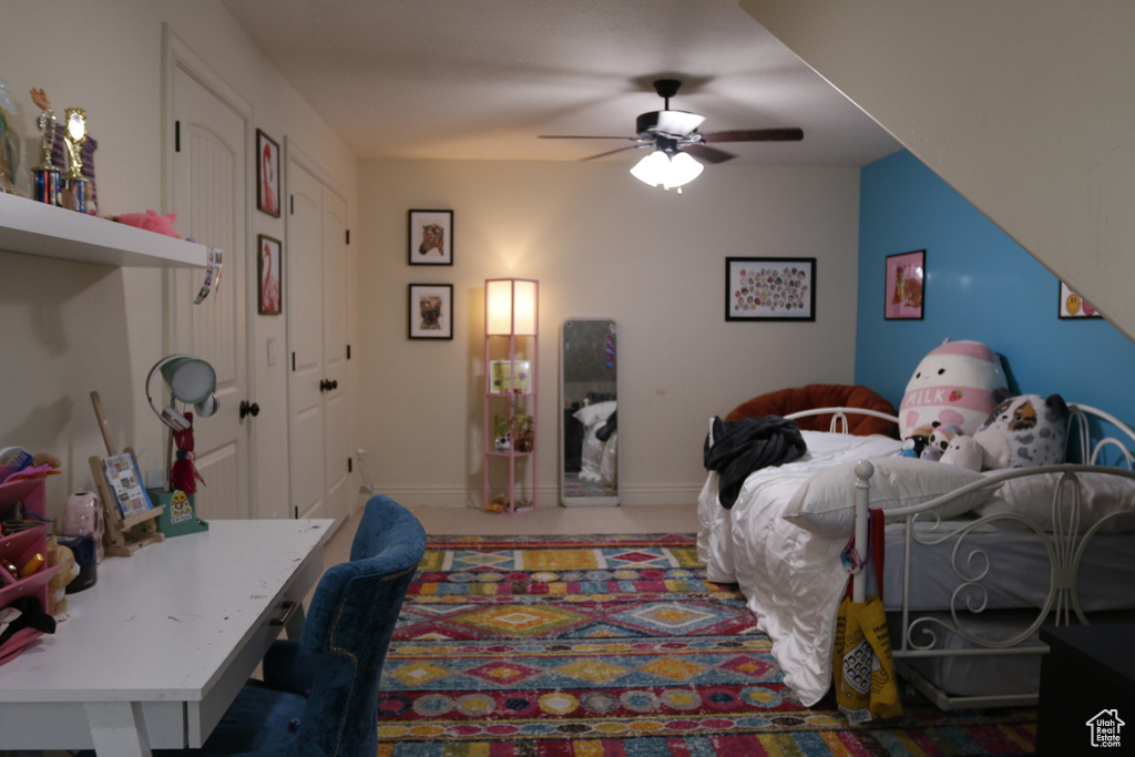 Bedroom with ceiling fan