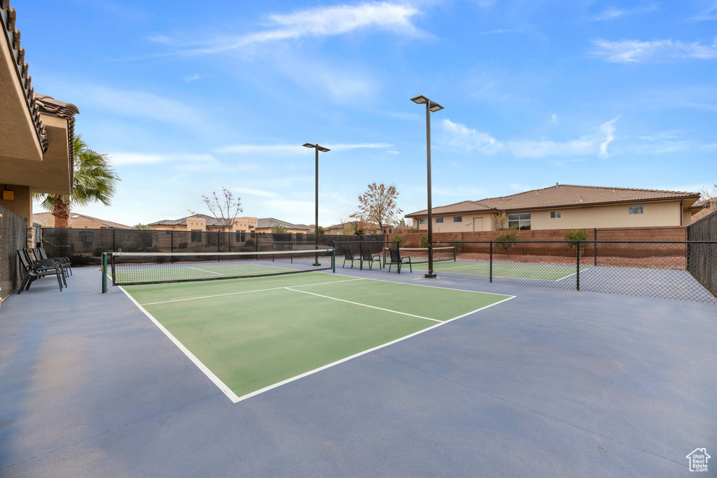 View of tennis court