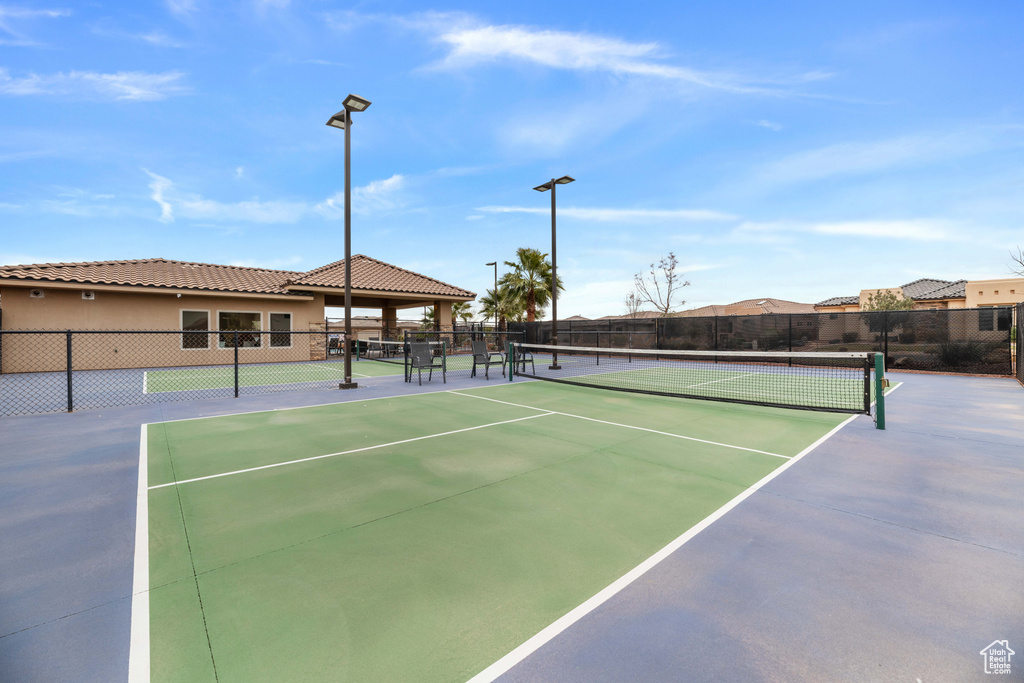 View of tennis court