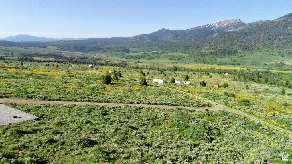 Mountain view with rural landscape